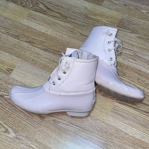 Girl's Pink Sperry Saltwater Duck Boot